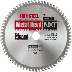 M.K. MORSE - 7" Diam, 20mm Arbor Hole Diam, 68 Tooth Wet & Dry Cut Saw Blade - Tungsten Carbide-Tipped, Standard Round Arbor - Industrial Tool & Supply
