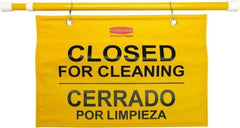 Rubbermaid - "Closed for Cleaning/Cerrado Por Limpieza", 13" Long, Pressure-Sensitive Vinyl Safety Sign - Rectangle, Use for Accident Prevention - Industrial Tool & Supply