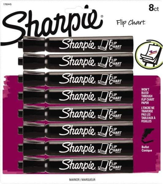 Sharpie - Black Permanent Marker - Bullet Tip, Water Based - Industrial Tool & Supply