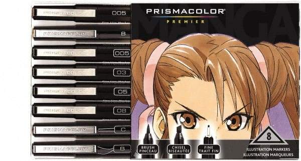 Prismacolor - Black, Sepia Art Marker - Brush Tip, Alcohol Based Ink - Industrial Tool & Supply