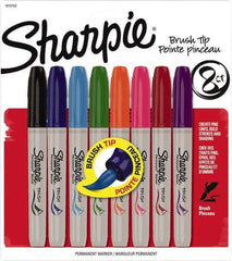 Sharpie - Assorted Colors Permanent Marker - Brush Felt Tip, AP Nontoxic Ink - Industrial Tool & Supply