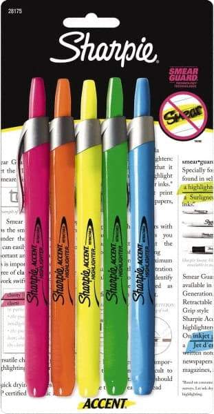 Sharpie - Assorted Colors, Highlighter - Chisel Tip, AP Nontoxic Ink - Industrial Tool & Supply