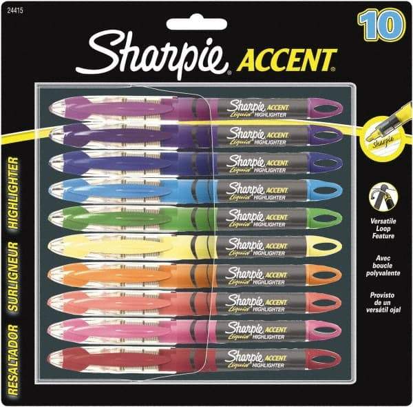 Sharpie - Assorted Colors, Highlighter - Chisel Tip, AP Nontoxic Ink - Industrial Tool & Supply