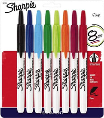 Sharpie - Assorted Colors, Permanent Marker - Retractable Fine Tip, AP Nontoxic Ink - Industrial Tool & Supply