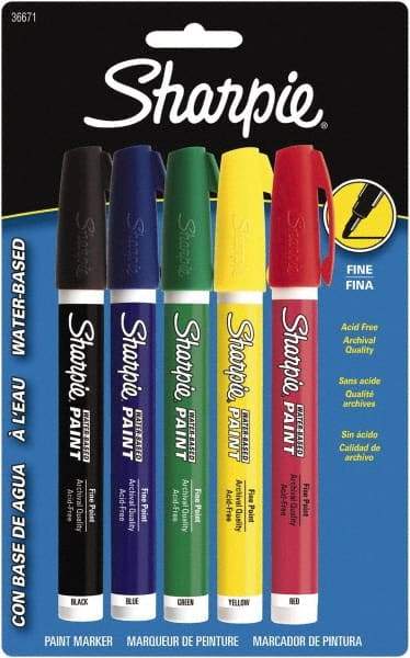 Sharpie - Assorted Colors, Paint Marker - Fine Tip - Industrial Tool & Supply