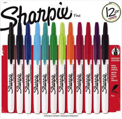 Sharpie - Assorted Colors, Permanent Marker - Retractable Fine Tip, AP Nontoxic Ink - Industrial Tool & Supply