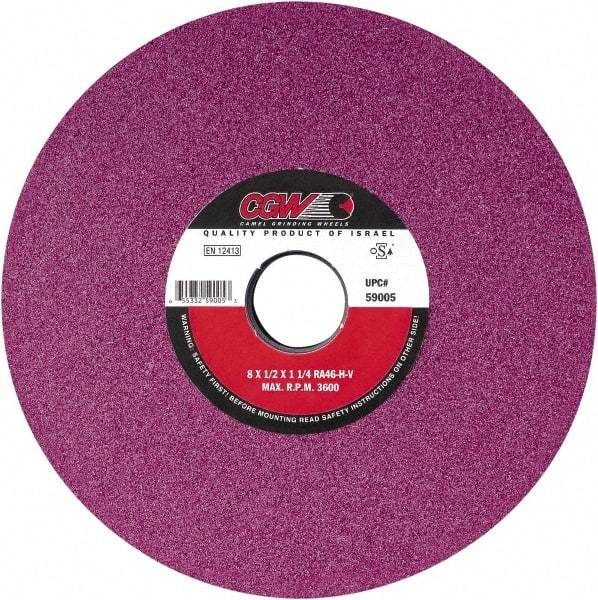 Camel Grinding Wheels - 8" Diam x 1-1/4" Hole x 3/4" Thick, J Hardness, 60 Grit Surface Grinding Wheel - Aluminum Oxide, Type 5, Medium Grade, Vitrified Bond, One-Side Recess - Industrial Tool & Supply