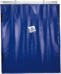TMI, LLC - 12' Door Width x 10' Door Height PVC Solid Industrial Curtain Kit - Blue - Industrial Tool & Supply