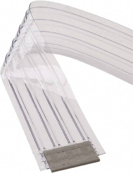 TMI, LLC - Clear Ribbed with Reinforced Bonded Bead Replacement Strips, Armor Bond Dock Curtain Strips - 8" Wide x 7' Long x 0.072" Thick, PVC - Industrial Tool & Supply