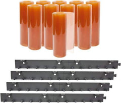Aleco - 7' Door Width x 10' Door Height PVC Smooth Strip Door Kit - Light Beige Tint - Industrial Tool & Supply