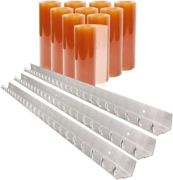 Aleco - 7' Door Width x 10' Door Height PVC Smooth Strip Door Kit - Light Beige Tint - Industrial Tool & Supply