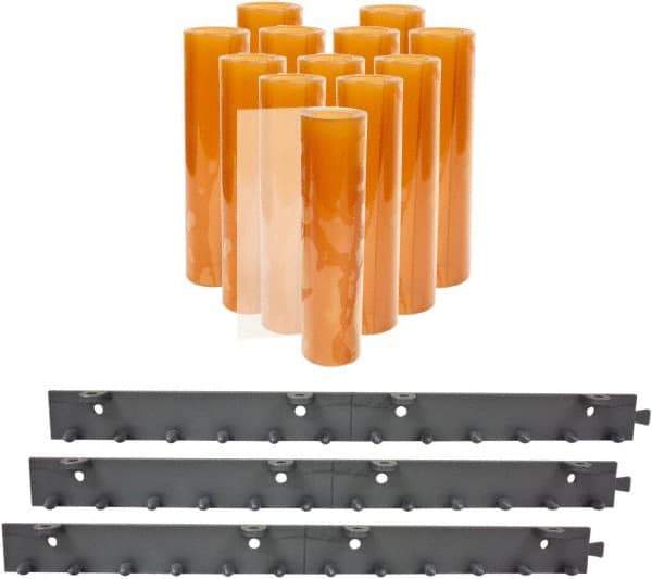 Aleco - 6' Door Width x 8' Door Height PVC Smooth Strip Door Kit - Light Beige Tint - Industrial Tool & Supply