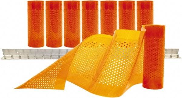 Aleco - 4' Door Width x 7' Door Height PVC AmberTech Anti-Insect Strip Door Kit - Amber - Industrial Tool & Supply