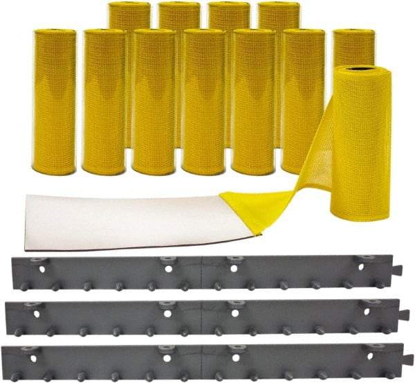 Aleco - 6' Door Width x 7' Door Height Vinyl Clear Smooth Mesh Insect Barrier - Yellow Top & Clear Bottom - Industrial Tool & Supply