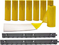 Aleco - 4' Door Width x 7' Door Height Vinyl Clear Smooth Mesh Insect Barrier - Yellow Top & Clear Bottom - Industrial Tool & Supply
