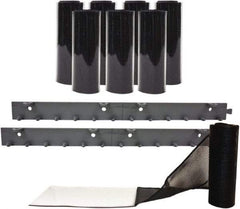 Aleco - 4' Door Width x 7' Door Height Vinyl Front Base Strip (Style) Mesh Insect Barrier - Black Top & Clear Bottom - Industrial Tool & Supply