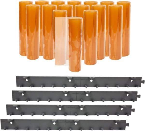 Aleco - 8' Door Width x 8' Door Height PVC Smooth BioClear Strip Door Kit - Light Beige Tint - Industrial Tool & Supply
