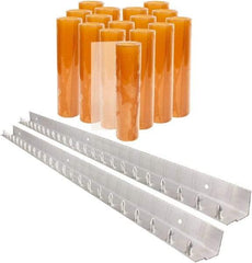 Aleco - 8' Door Width x 8' Door Height PVC Smooth Strip Door Kit - Light Beige Tint - Industrial Tool & Supply