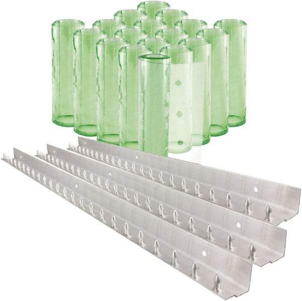 Aleco - 12' Door Width x 12' Door Height PVC Clear Smooth Antistatic Strip Door Kit - Light Green Tint - Industrial Tool & Supply