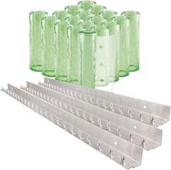 Aleco - 12' Door Width x 12' Door Height PVC Clear Smooth Antistatic Strip Door Kit - Light Green Tint - Industrial Tool & Supply