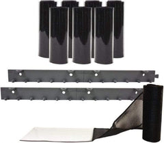 Aleco - 4' Door Width x 8' Door Height Vinyl Clear Smooth Mesh Insect Barrier - Black Top & Clear Bottom - Industrial Tool & Supply