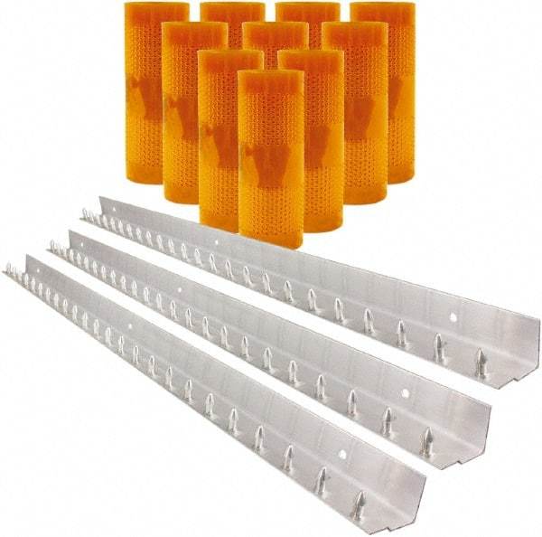 Aleco - 7' Door Width x 10' Door Height PVC AmberTech Anti-Insect Strip Door Kit - Amber - Industrial Tool & Supply