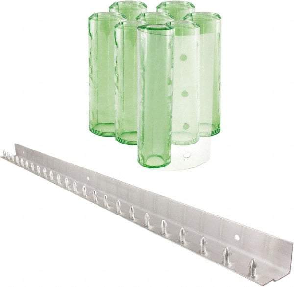 Aleco - 4' Door Width x 7' Door Height PVC Clear Smooth Antistatic Strip Door Kit - Light Green Tint - Industrial Tool & Supply