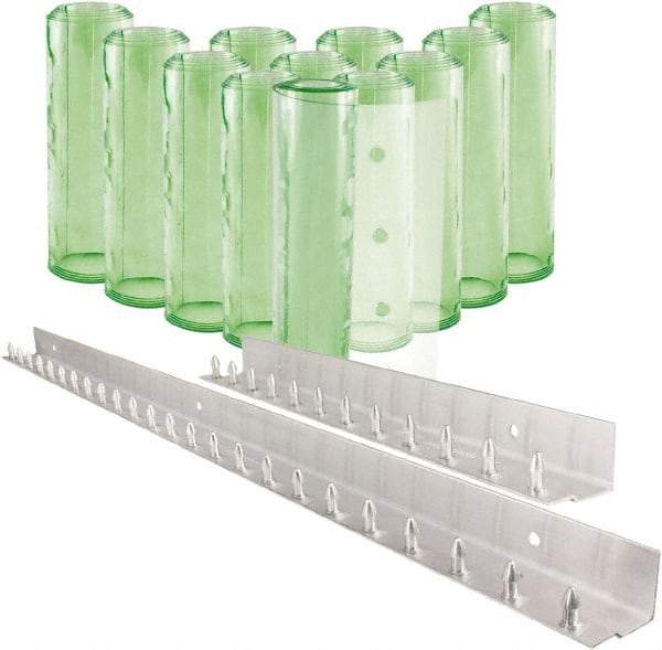 Aleco - 6' Door Width x 8' Door Height PVC Clear Smooth Antistatic Strip Door Kit - Light Green Tint - Industrial Tool & Supply