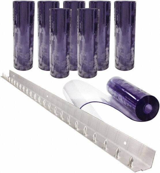 Aleco - 4' Door Width x 7' Door Height PVC Clear Smooth Strip Door Kit - Clear - Industrial Tool & Supply