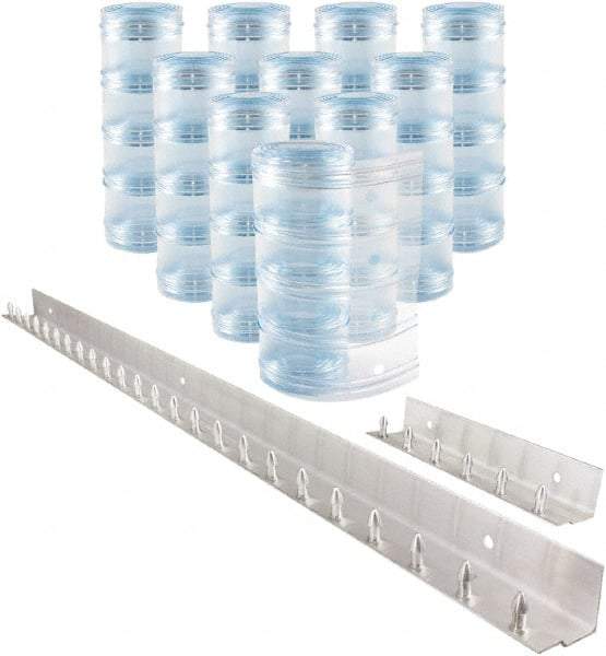 Aleco - 5' Door Width x 8' Door Height PVC Clear Ribbed Strip Door Kit - Clear - Industrial Tool & Supply