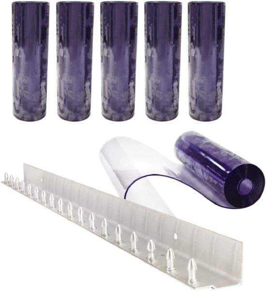 Aleco - 3' Door Width x 7' Door Height PVC Clear Smooth Strip Door Kit - Clear - Industrial Tool & Supply