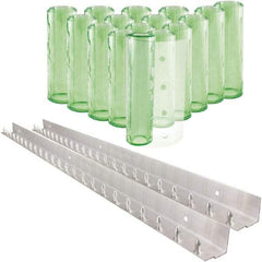 Aleco - 8' Door Width x 8' Door Height PVC Clear Smooth Antistatic Strip Door Kit - Light Green Tint - Industrial Tool & Supply