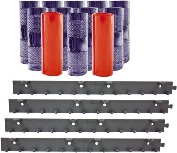 Aleco - 8' Door Width x 10' Door Height PVC Clear Smooth Anti-Insect Strip Door Kit - Clear - Industrial Tool & Supply