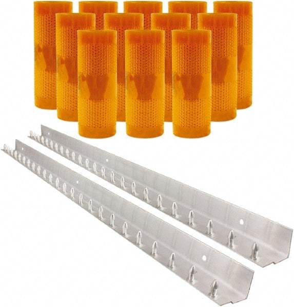 Aleco - 8' Door Width x 10' Door Height PVC AmberTech Anti-Insect Strip Door Kit - Amber - Industrial Tool & Supply