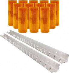 Aleco - 8' Door Width x 10' Door Height PVC AmberTech Anti-Insect Strip Door Kit - Amber - Industrial Tool & Supply