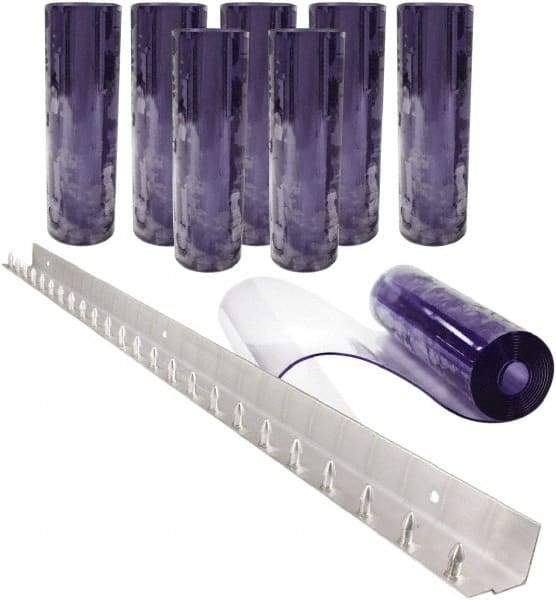 Aleco - 4' Door Width x 8' Door Height PVC Clear Smooth Strip Door Kit - Clear - Industrial Tool & Supply