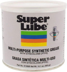 Synco Chemical - 14.1 oz Canister Synthetic Lubricant w/PTFE General Purpose Grease - Translucent White, Food Grade, 450°F Max Temp, NLGIG 0, - Industrial Tool & Supply