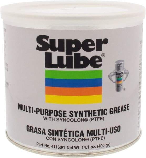 Synco Chemical - 14.1 oz Canister Synthetic Lubricant w/PTFE General Purpose Grease - Translucent White, Food Grade, 450°F Max Temp, NLGIG 1, - Industrial Tool & Supply