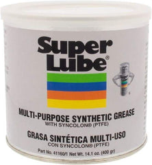 Synco Chemical - 14.1 oz Canister Synthetic Lubricant w/PTFE General Purpose Grease - Translucent White, Food Grade, 450°F Max Temp, NLGIG 1, - Industrial Tool & Supply