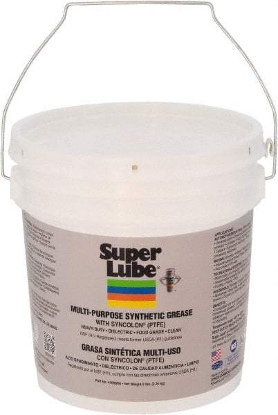 Synco Chemical - 5 Lb Pail Synthetic Lubricant w/PTFE General Purpose Grease - Translucent White, Food Grade, 450°F Max Temp, NLGIG 00, - Industrial Tool & Supply