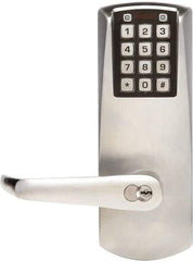 Kaba Access - 1-3/4 to 2-1/4" Door Thickness, Satin Chrome Finish, Combination Entry Deadbolt with Key Override - Field Set Handling, Key Override, 6 or 7 Pin Cylinder - Industrial Tool & Supply