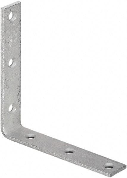 National Mfg. - 6" Long x 1-1/8" Wide, Galvanized Steel, Corner Brace - Galvanized - Industrial Tool & Supply