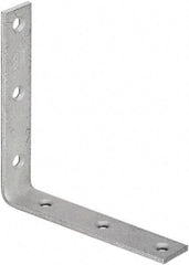 National Mfg. - 6" Long x 1-1/8" Wide, Galvanized Steel, Corner Brace - Galvanized - Industrial Tool & Supply