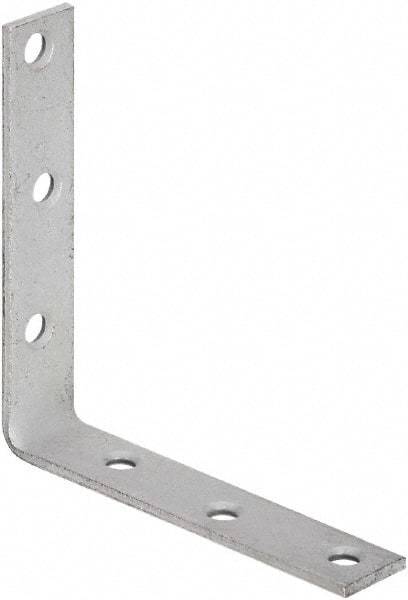 National Mfg. - 5" Long x 1" Wide, Galvanized Steel, Corner Brace - Galvanized - Industrial Tool & Supply