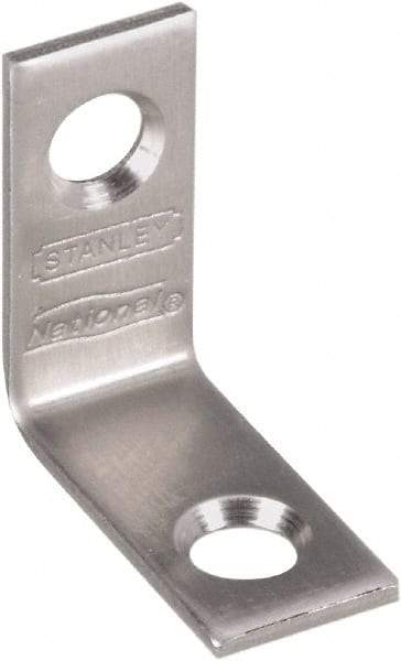 National Mfg. - 1" Long x 1/2" Wide, Stainless Steel, Corner Brace - Stainless Steel Coated - Industrial Tool & Supply