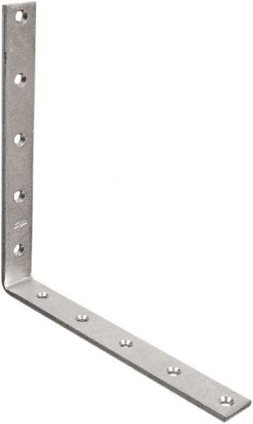 National Mfg. - 10" Long x 1-1/4" Wide, Steel, Corner Brace - Zinc Plated - Industrial Tool & Supply