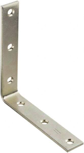National Mfg. - 6" Long x 1-1/8" Wide, Steel, Corner Brace - Zinc Plated - Industrial Tool & Supply