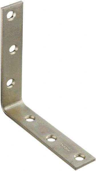 National Mfg. - 5" Long x 1" Wide, Steel, Corner Brace - Zinc Plated - Industrial Tool & Supply