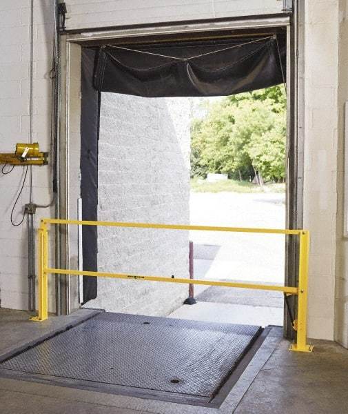 FabEnCo - Powder Coated Carbon Steel Rail Safety Gate - Fits 96" Clear Opening, 1-1/2" Wide x 42" Door Height, 80 Lb, Yellow - Industrial Tool & Supply