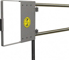 FabEnCo - Carbon Steel Self Closing Rail Safety Gate - Fits 24 to 30" Clear Opening, 1-1/2" Wide x 22" Door Height, 28 Lb, Gray - Industrial Tool & Supply